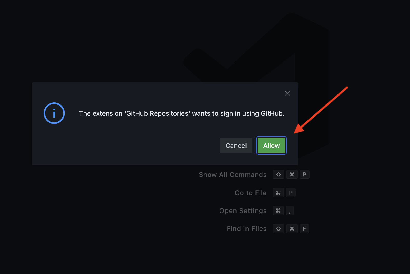 Github Repos sign in